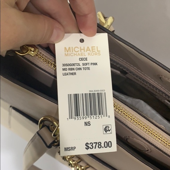 - NWT Michael Kors Pink Blush CeCe Medium Tote Bag spring - Picture 10 of 14